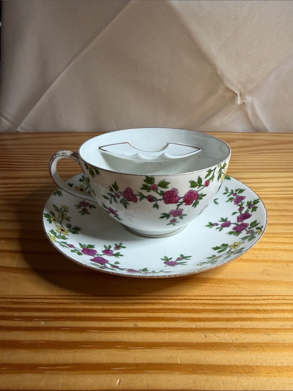 Antique Limoges France T&V Mustache Cup and Saucer Set Floral 1907-1919 - Picture 3 of 11